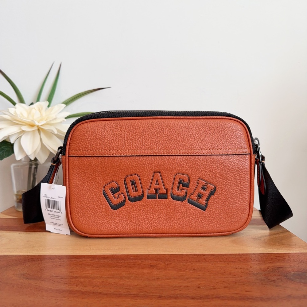 NWT Coach Graham‎ Crossbody Bag With Varsity Motif